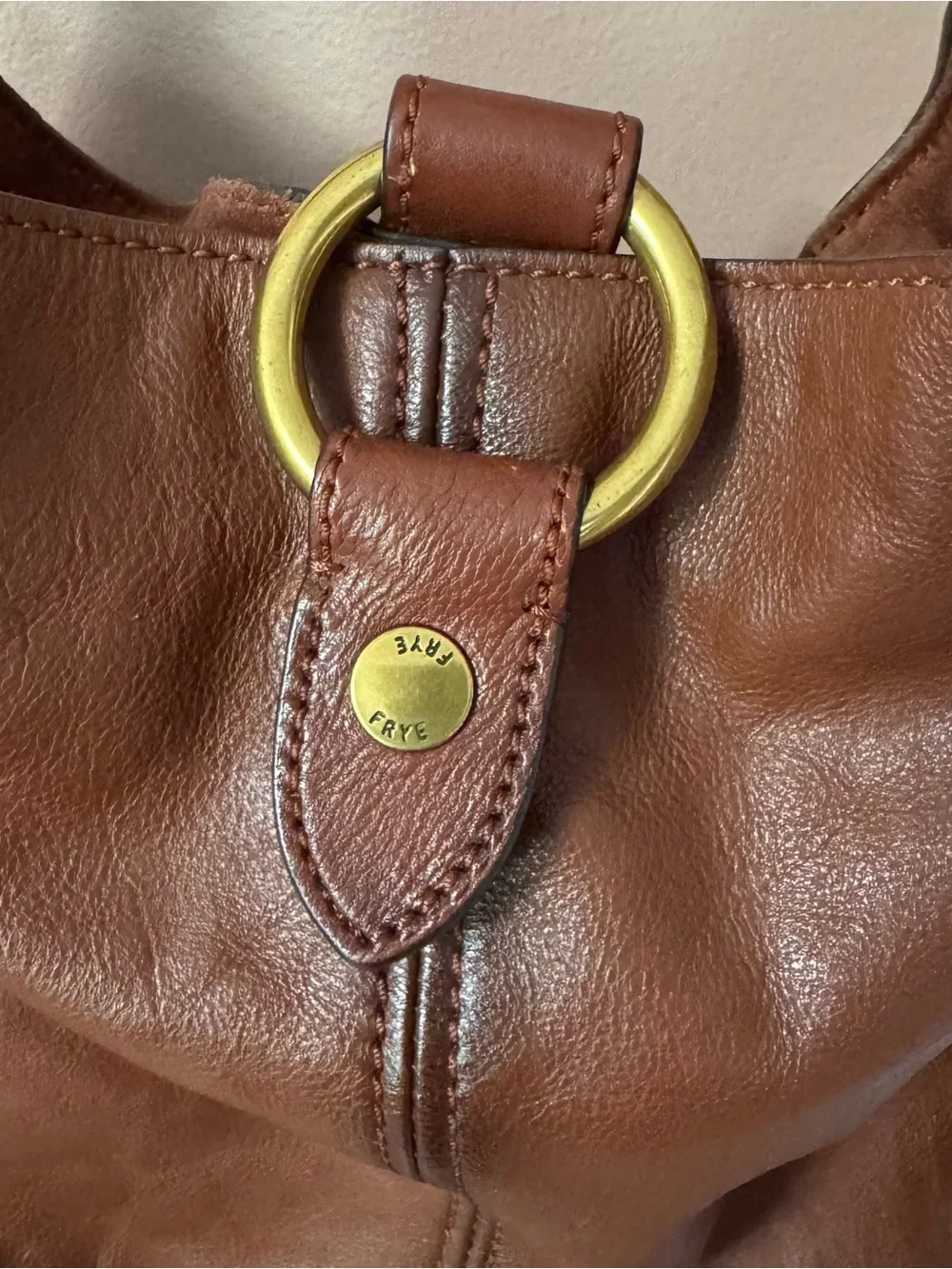 Frye Chestnut Brown Leather Hobo Bag